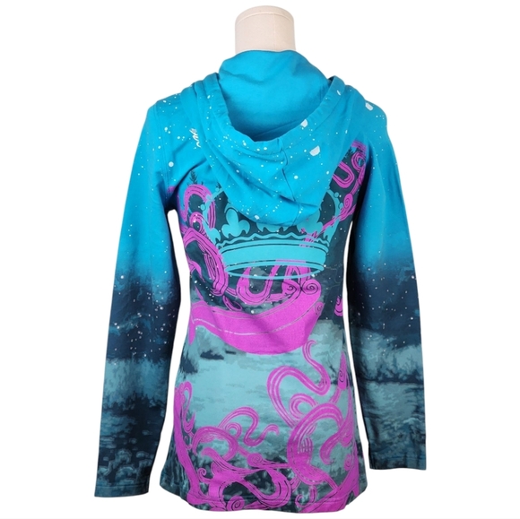 Crystal Rock by Christian Audigier Zip Hoodie S Blue Pink Y2K Limited Edition - Picture 8 of 15